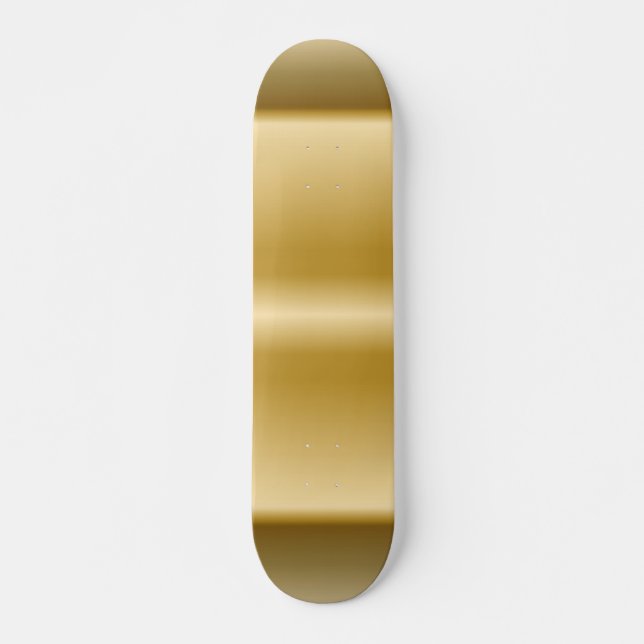 Custom retro surfboard style Gold Skateboard (Front)