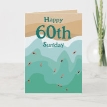 Custom Retro Surfer Ocean 60th Birthday