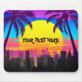 Custom Retro Synthwave Palm Trees City Mousepad