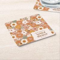 Custom Retro Terracotta Boho Floral Bridal Shower