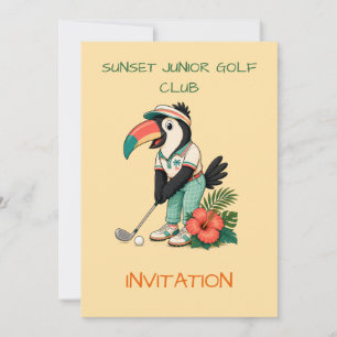 Custom Retro Toucan Junior Golf Club Kids Invitation