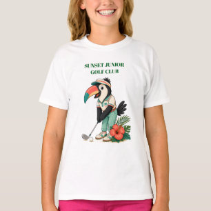 Custom Retro Toucan Junior Golf Club Kids T-Shirt