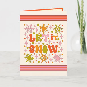 Custom Retro Vintage Christmas Let it Snow Holiday Card