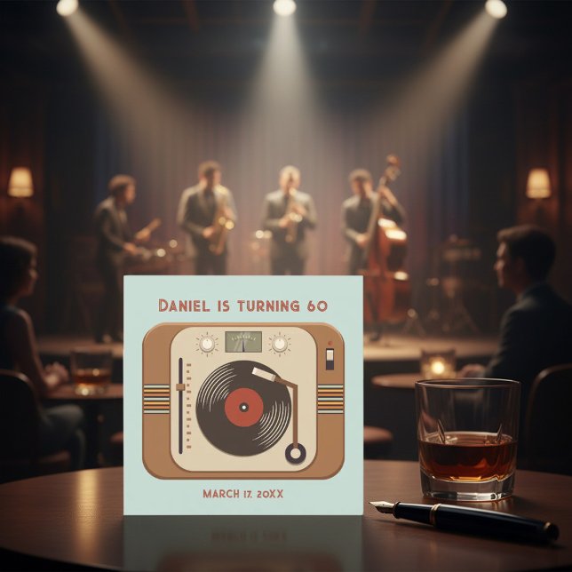 Custom Retro Vinyl Party Thank You Card (Creator Uploaded)