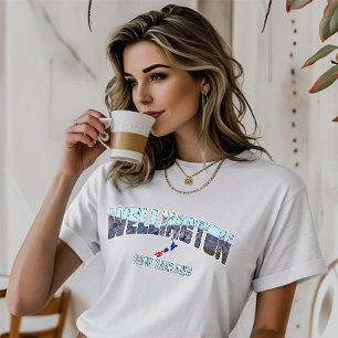Custom Retro Wellington New Zealand Landscape  T-Shirt
