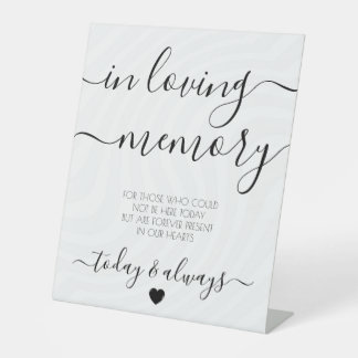 Custom Retro White Waves Calligraphy Memorial Pedestal Sign