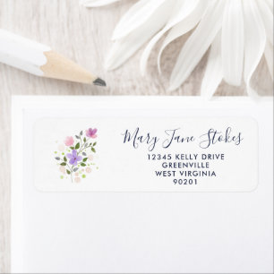 Custom Return Address Envelope   Watercolor Flower Label