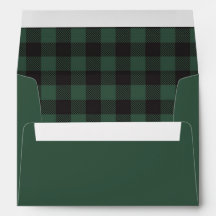 Custom Return Address Green & Black Buffalo Plaid