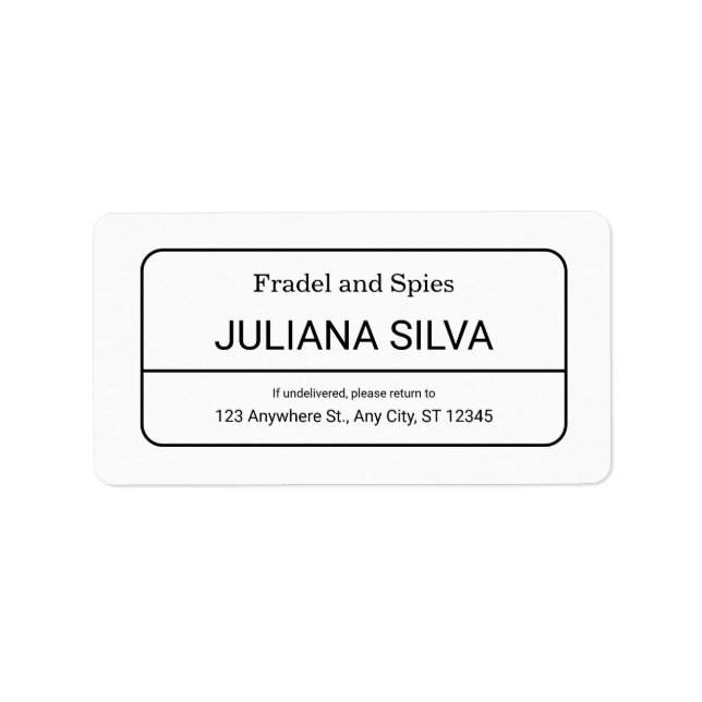 Custom Return Address Label (Front)