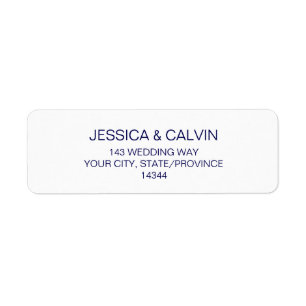 Custom Return Address Labels Navy Blue Text