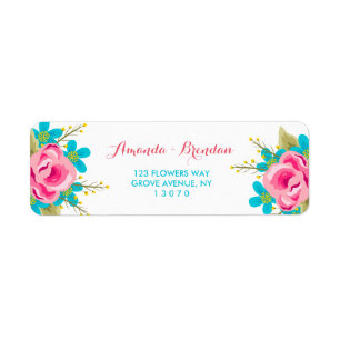 Custom Return Address Labels with flowers
