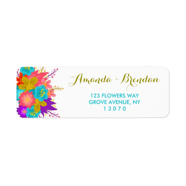 Custom Return Address Labels with flowers (Front)