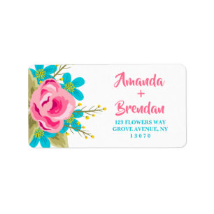 Custom Return Address Labels with flowers