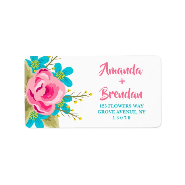 Custom Return Address Labels with flowers (Front)