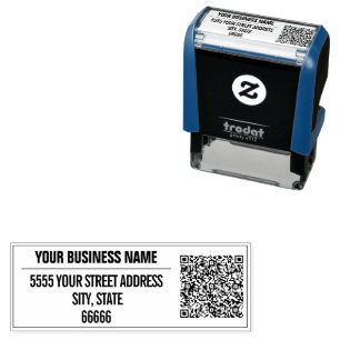Custom Return Address Name Business QR Code Stamp