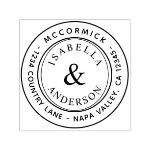 Custom Return Address of the Wedding and ampersand Self-inking Stamp