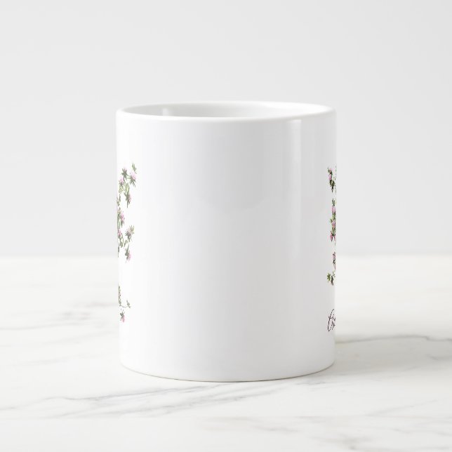 Custom Rhododendron Floral Garden Large Coffee Mug (Front)