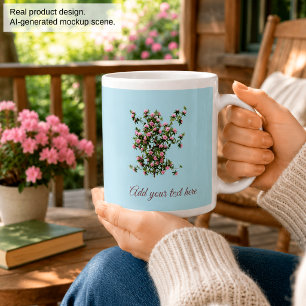 Custom Rhododendron Floral Garden Large Coffee Mug