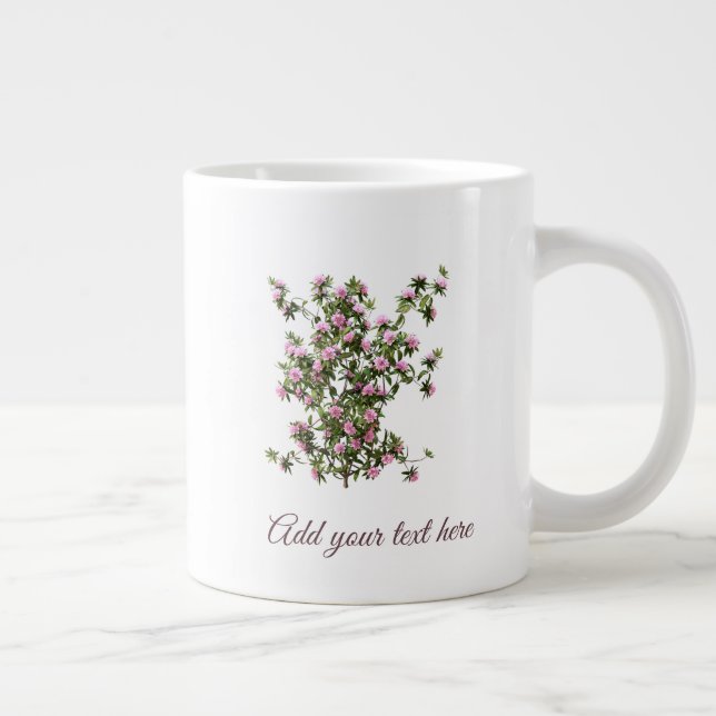 Custom Rhododendron Flowers Large Coffee Mug (Right)