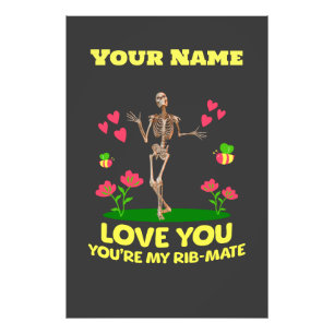 Custom Rib Mate Skeleton Love Gift Gothic Photo Print