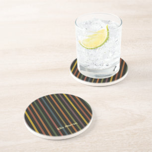 Custom Ribbon Stripe Sandstone Coaster