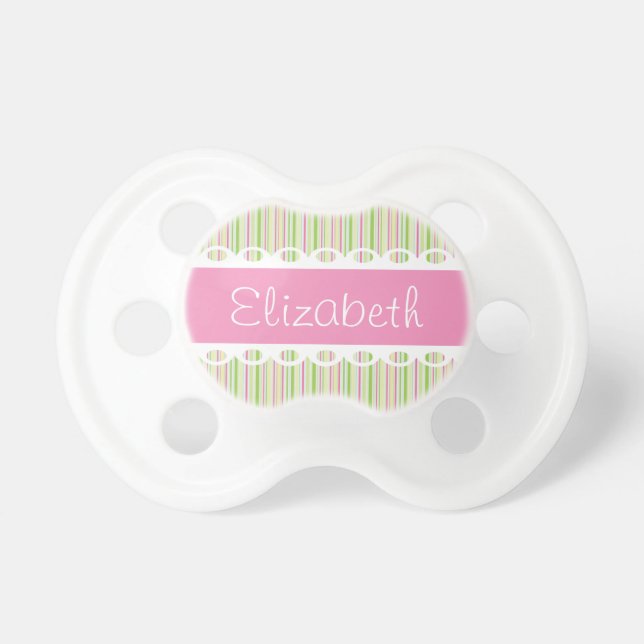 Custom Ribbons and Lace Personalised Pacifier (Front)