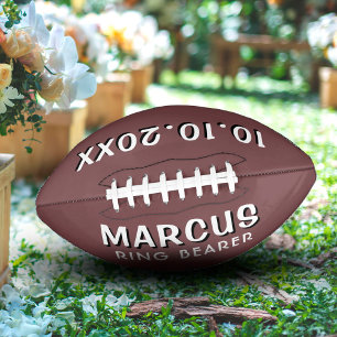 Custom Ring Bearer Name Wedding Date Keepsake Football