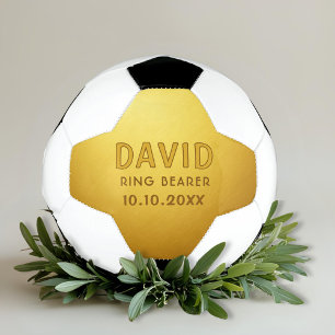 Custom Ring Bearer Name Wedding Date Keepsake Soccer Ball