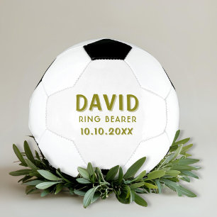 Custom Ring Bearer Name Wedding Date Keepsake Soccer Ball