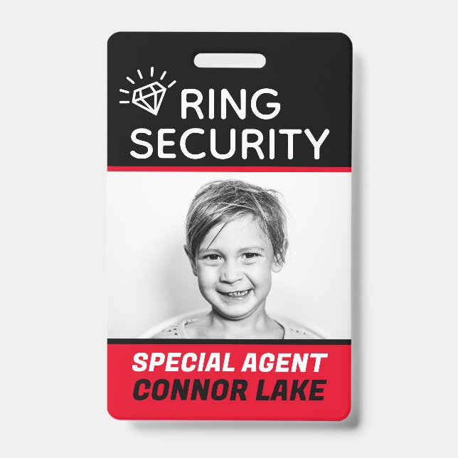 Custom Ring Security Ring Bearer Wedding Security ID Badge (Front)
