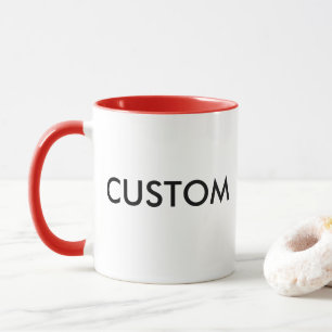 Custom Ringer 11oz Mug - RED Lip & Handle