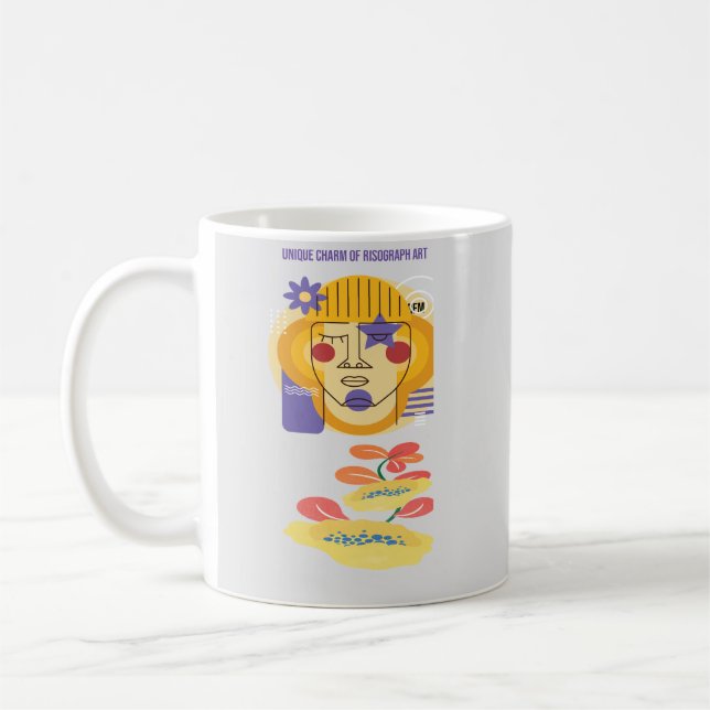Custom Risograph Artwork  Coffee Mug (Left)
