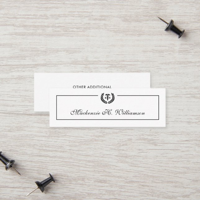 Custom RN Nursing School Graduation Name Card  (Front/Back In Situ)