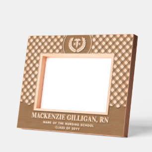 Custom RN Nursing School Graduation Plaid Pattern Etched Frames