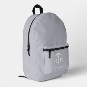 Custom RN Registered Nurse Graduation Light Grey Printed Backpack