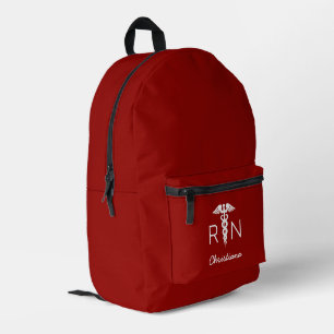 Custom RN Registered Nurse Graduation Ruby Red Printed Backpack