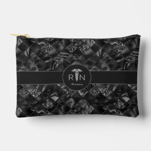 Custom RN Registered Nurse Luxury Glitter Pattern Accessory Pouch
