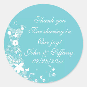 Custom Robin Egg Blue Wedding Favour Label