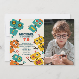 Custom Robot Birthday Invitation with photo