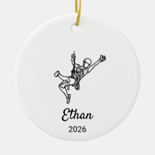 Custom Rock Climbing, Gift for boy Ceramic Ornament