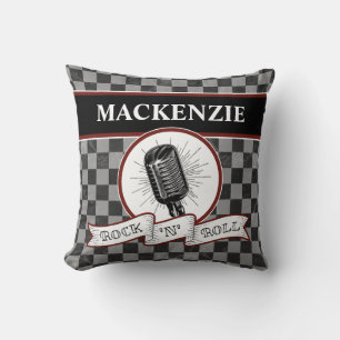 Custom Rock & Roll Music Singer Retro Microphone T Cushion