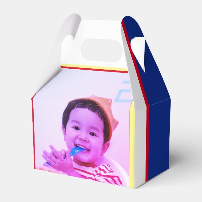 Custom Rocket Mission Smile Photo Birthday Favour Box (Front Side)