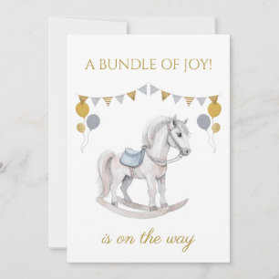 Custom Rocking horse with bunting flags Invitation