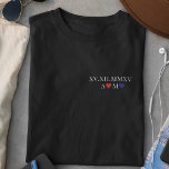 Custom Roman Numeral Date Anniversary Black T-Shirt<br><div class="desc">Celebrate your special date in timeless style with this custom Roman numeral anniversary t-shirt with two hearts. Whether it's your wedding, engagement, or another meaningful milestone, personalise the date in classic Roman numerals for a bold, elegant look. A perfect gift for couples, anniversaries, or just showing off a moment that...</div>