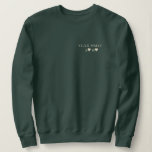 Custom Roman Numeral Date Anniversary Green Sweatshirt<br><div class="desc">Celebrate your special date in timeless style with this custom Roman numeral anniversary sweatshirt with two hearts. Whether it's your wedding, engagement, or another meaningful milestone, personalise the date in classic Roman numerals for a bold, elegant look. A perfect gift for couples, anniversaries, or just showing off a moment that...</div>