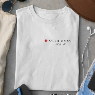 Custom Roman Numeral Date Anniversary T-Shirt