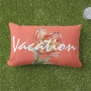 Custom romantic relaxing background in pink floral lumbar cushion