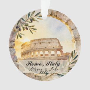Custom Rome Honeymoon or Vacation Keepsake  Ornament