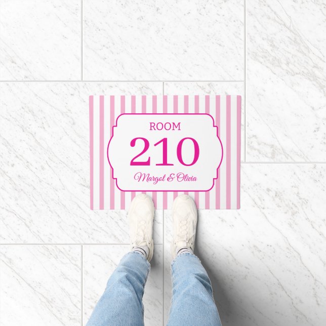 Custom Room Number Name Striped Personalised Doormat (Indoor)
