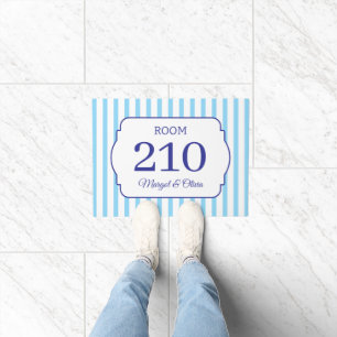 Custom Room Number Name Striped Personalised Doormat